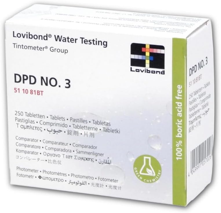 Pastiglie DPD No.3 Lovibond 250 pz per cloro totale piscina