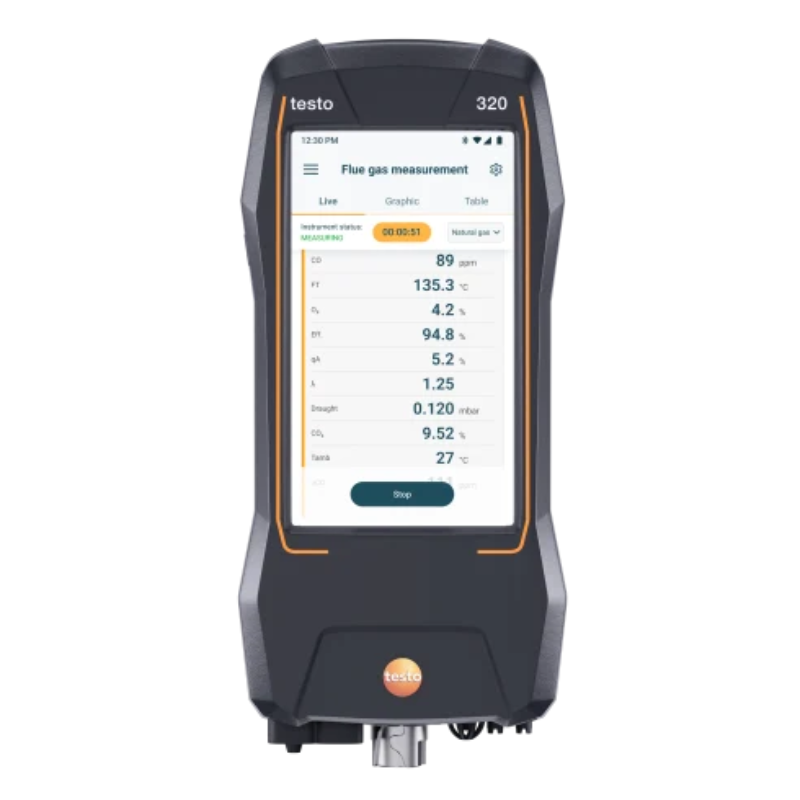 Testo 320 Analizzatore di Combustione O₂ e CO Bluetooth – 0633 3200 01