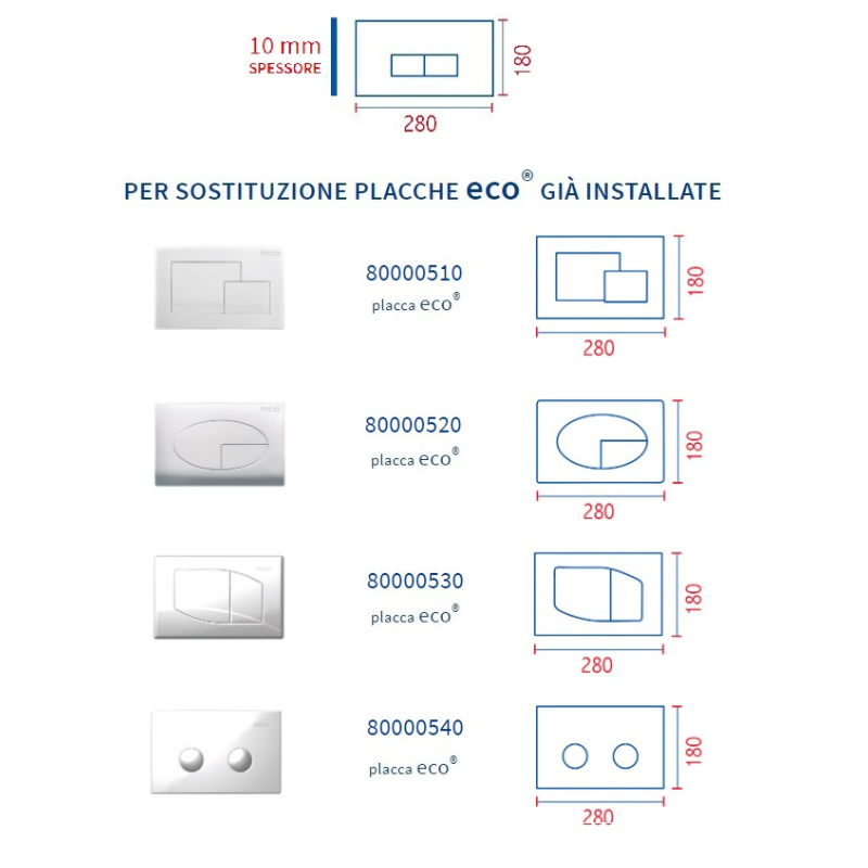 Placca nera opaca 330x180 c/sportello Pucci