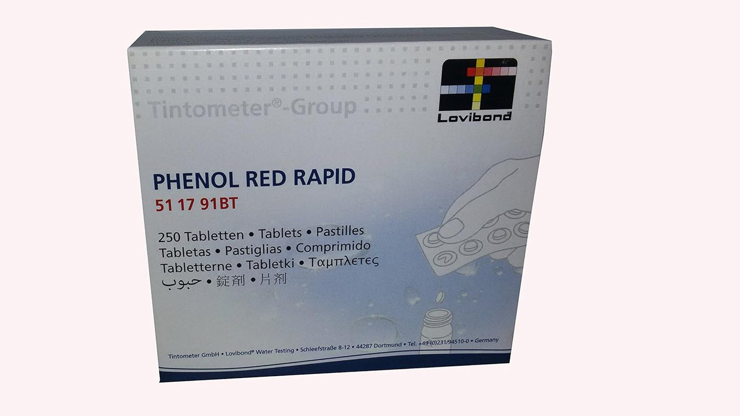 Pastiglie Phenol Red Rapid Lovibond 250 pz per test pH piscina