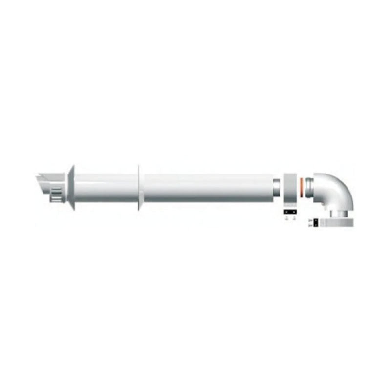 Kit scarico fumi coassiale antivento con curva d.60/100 per caldaie a condensazione Ariston - Climaguru
