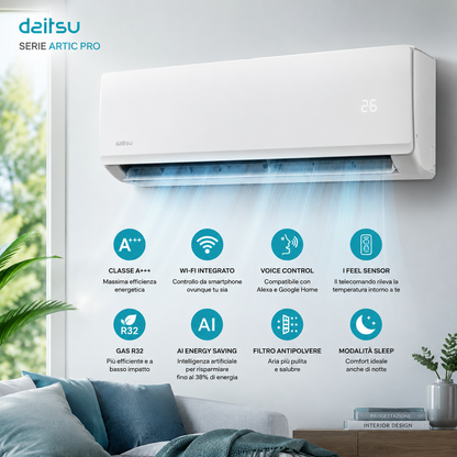 Climatizzatore Daitsu Artic Pro Wi-Fi A+++ Inverter R32