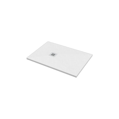 Piattodoccia rettangolare Ercos Stone bianco