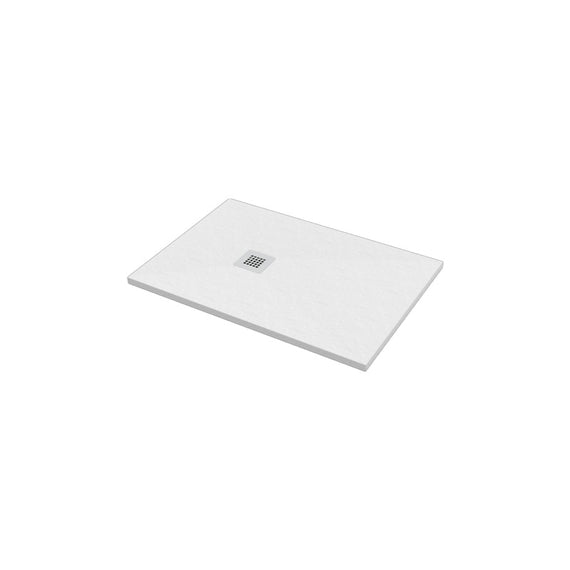 Piattodoccia rettangolare Ercos Stone bianco