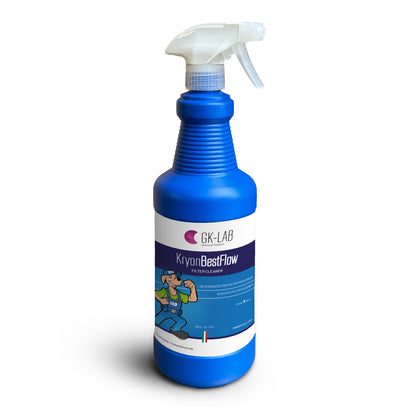 GK-Lab Pulitore Spray per Filtri Unità Interne con Erogatore 360° Kryon BestFlow - flacone da 1 Litro - Climaguru
