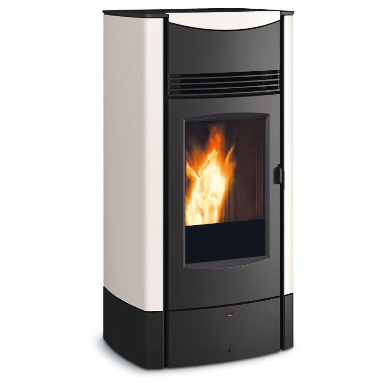 Stufa a pellet Piazzetta Sonia bianco metallico