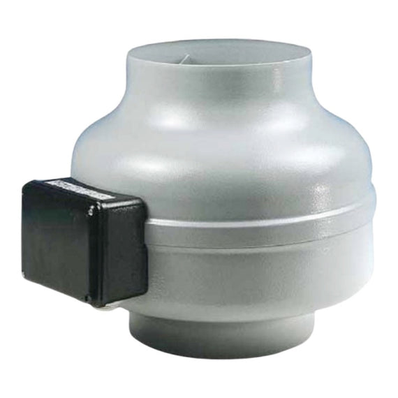 Aspiratore centrifugo in linea a bocche tonde Dynair AXC METAL