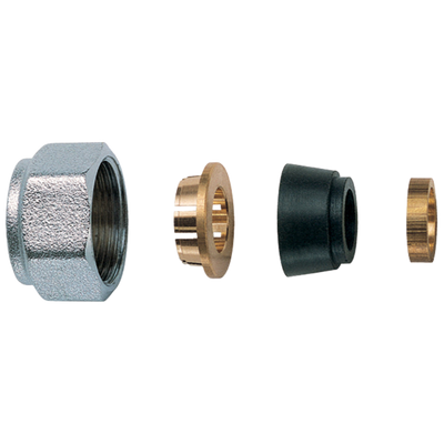 8427 - Kit FAR di tenuta in gomma a compressione per tubo rame, calotta cromata