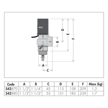 Disegno dimensionale valvola Caleffi 542870