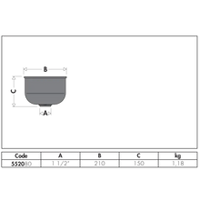 Disegno dimensionale Caleffi 552080 raccoglitore di scarico
