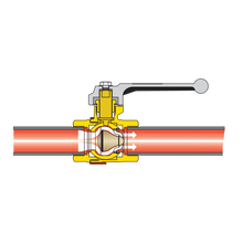 Schema ufficiale Caleffi BALLSTOP serie 327: sezione del corpo valvola, meccanismo di ritegno incorporato e direzione del flusso