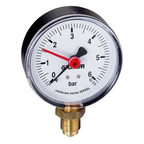 Manometro Caleffi 557710 0-10 bar Ø80 mm, attacco radiale 3/8