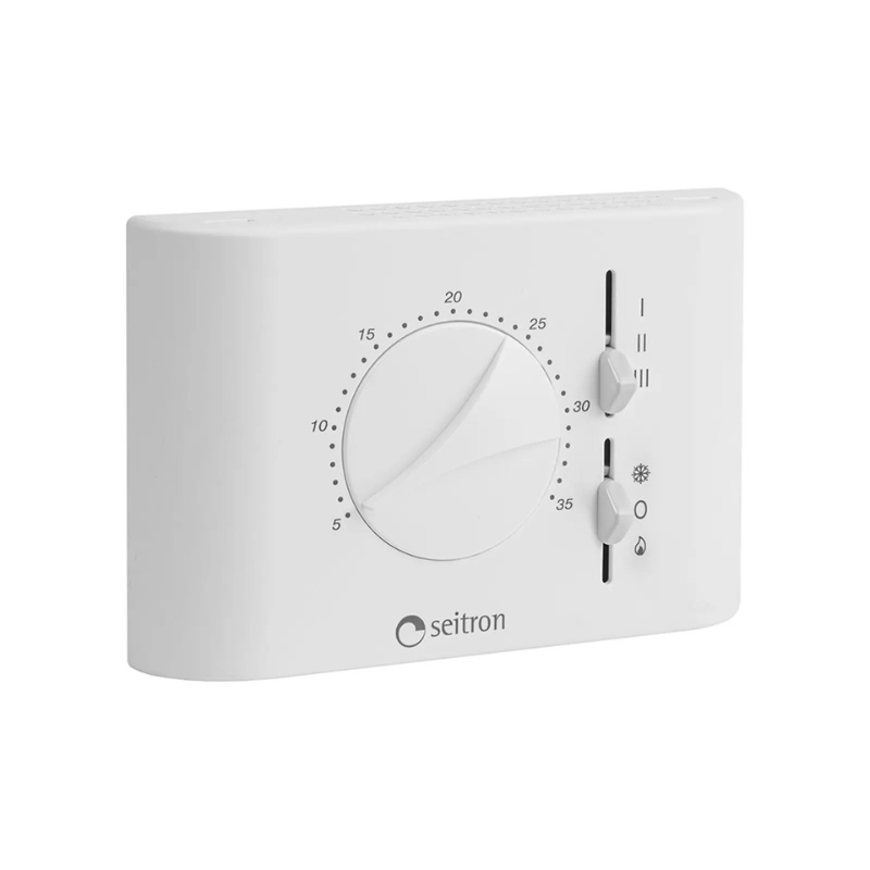 Termostato Analogico Seitron per Fan Coil 3 Velocità Estate/Inverno