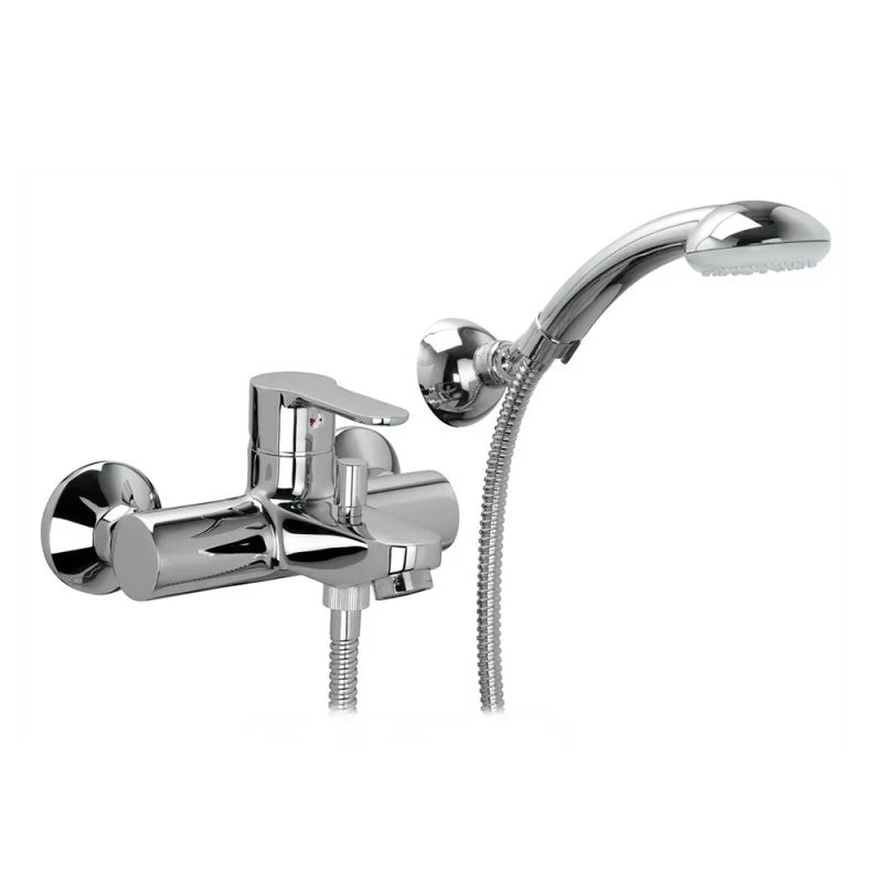 Paffoni serie BLU BLU023CR – Miscelatore vasca esterno con deviatore e set doccetta, finitura cromo