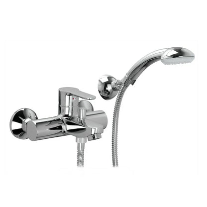 Paffoni serie BLU BLU023CR – Miscelatore vasca esterno con deviatore e set doccetta, finitura cromo