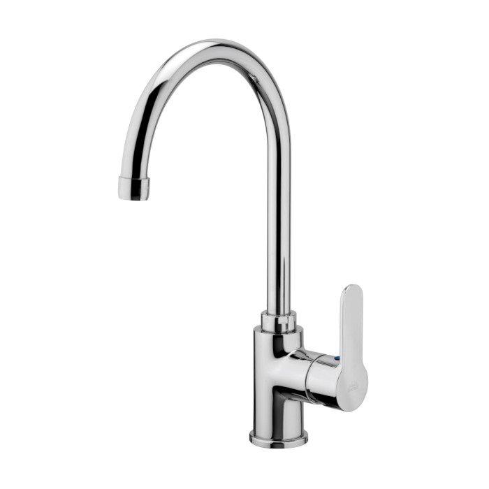 Paffoni serie BLU BLU180CR – Miscelatore lavello cucina monoforo con canna alta orientabile, finitura cromo